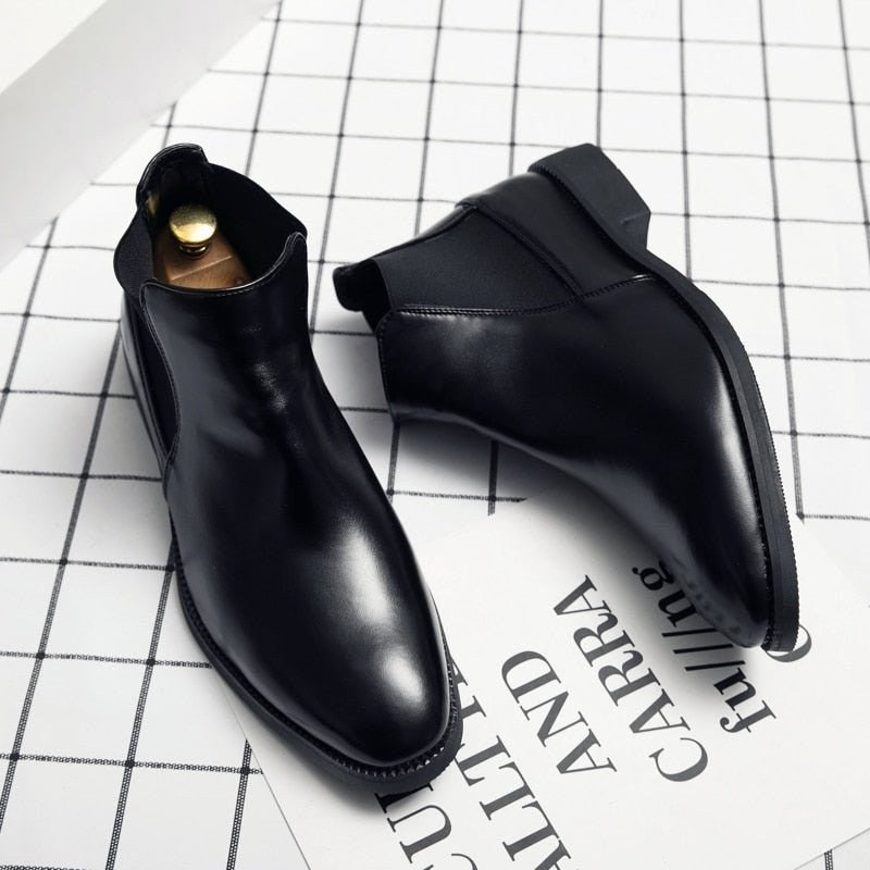 Business Black Leather Boots