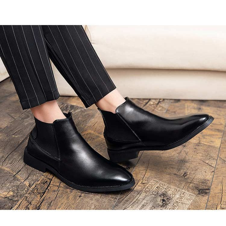 Business Black Leather Boots