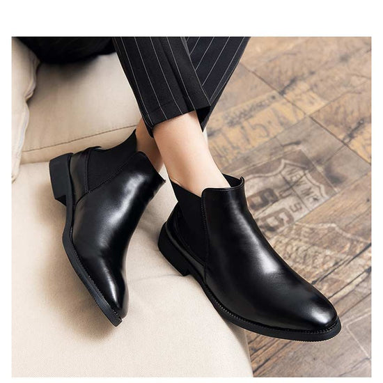 Business Black Leather Boots