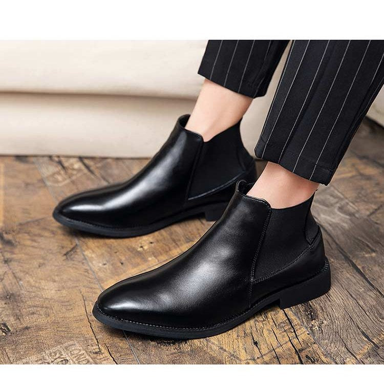 Business Black Leather Boots