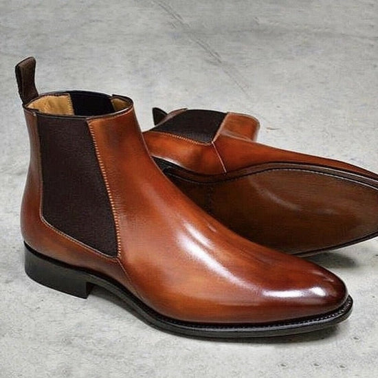 Business Brown Leather Boots