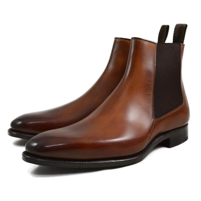 Business Brown Leather Boots