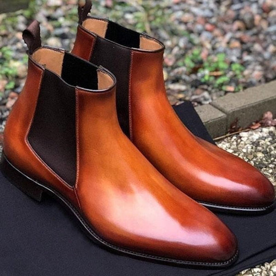 Business Brown Leather Boots