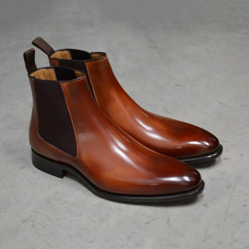 Business Brown Leather Boots