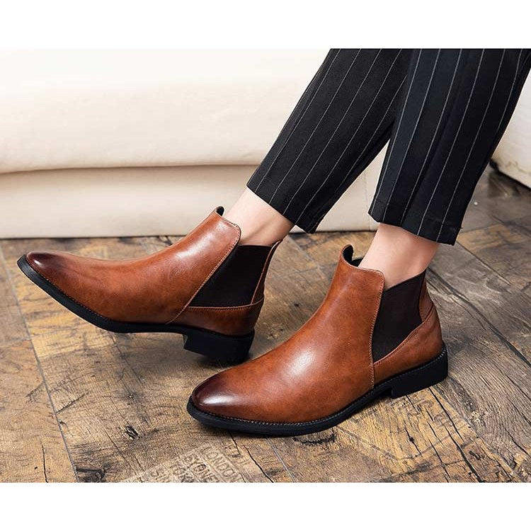 Business Brown Leather Boots