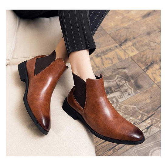 Business Brown Leather Boots