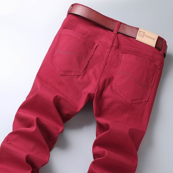 Business Casual Wine Red Jeans
