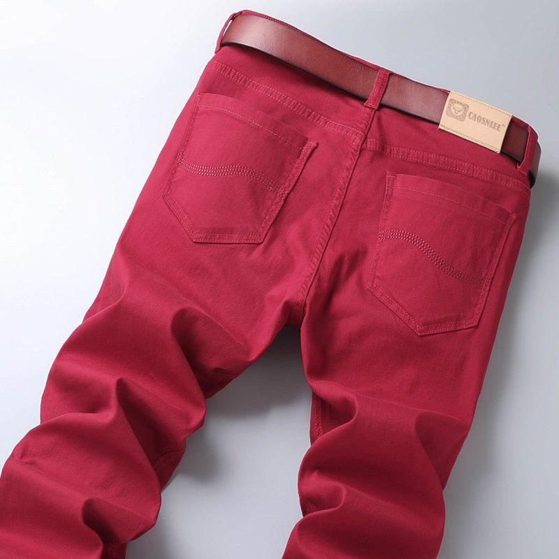 Business Casual Wine Red Jeans