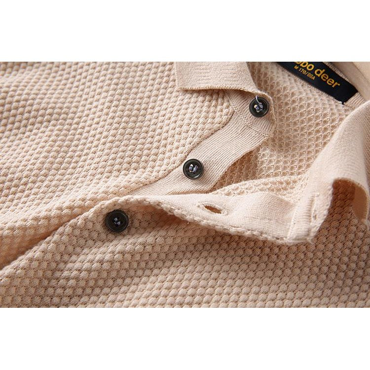 Business Knitting Polo Short Sleeve T-shirt Man