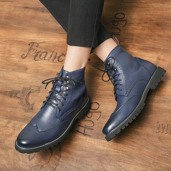 Business leather boots for winter