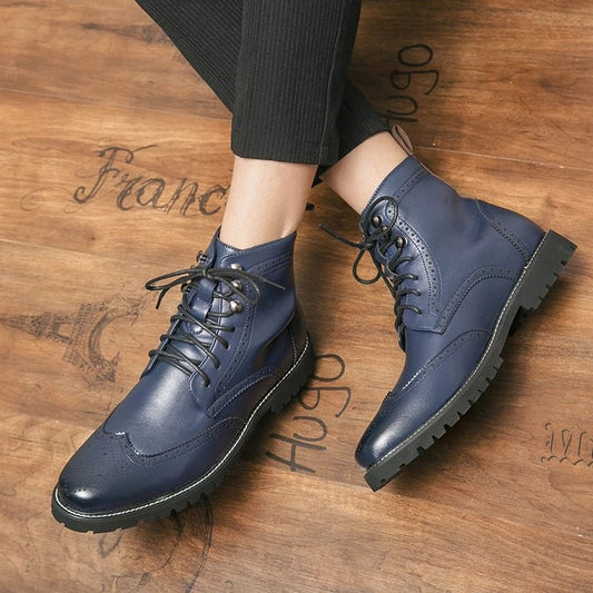 Business leather boots for winter