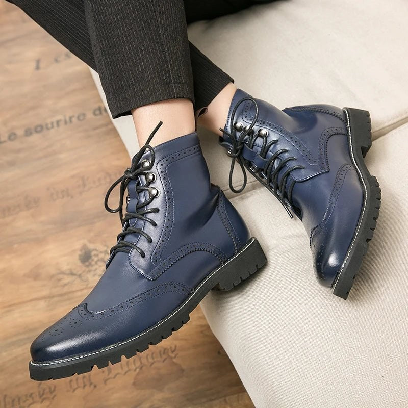 Business leather boots for winter