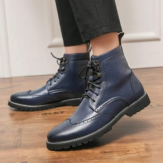 Business leather boots for winter
