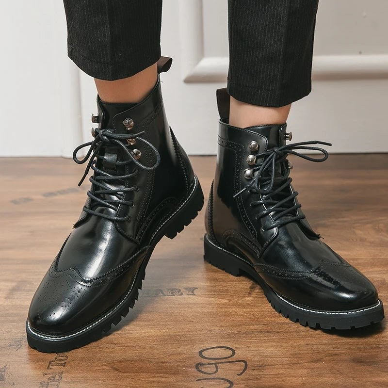 Business leather boots for winter
