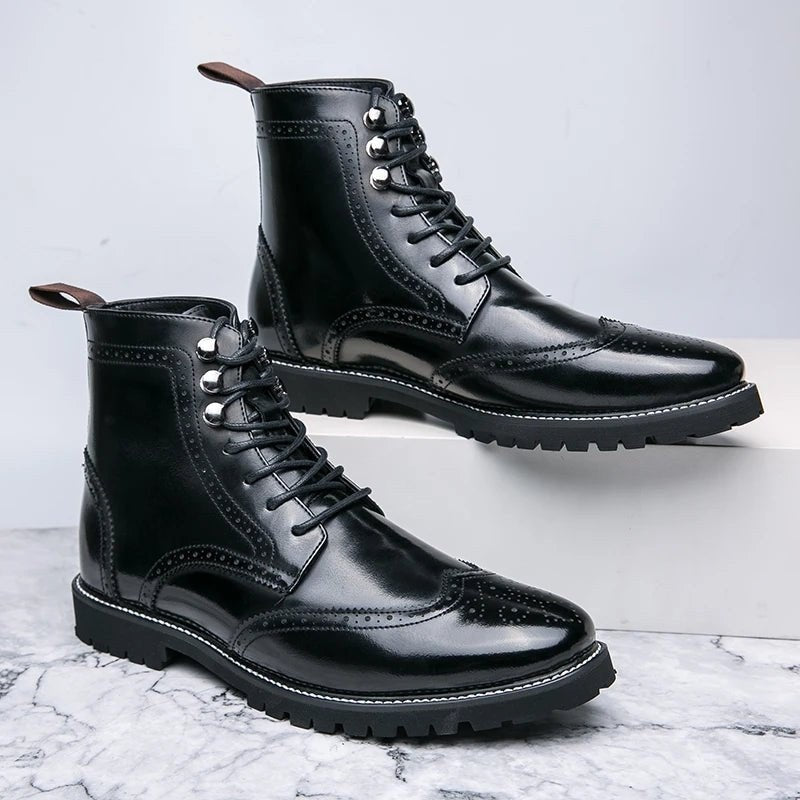 Business leather boots for winter