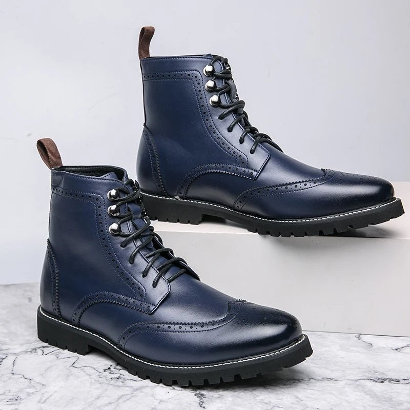 Business leather boots for winter