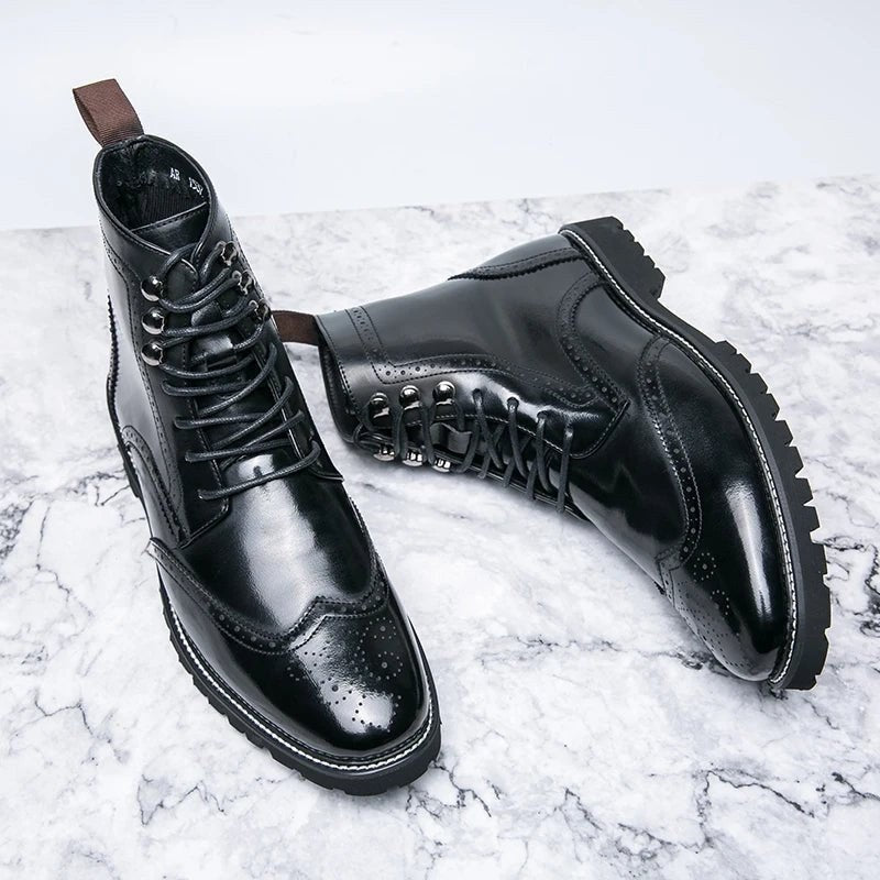 Business leather boots for winter