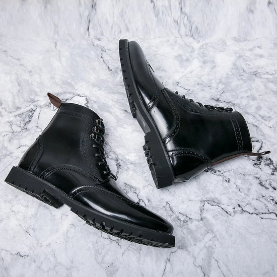 Business leather boots for winter