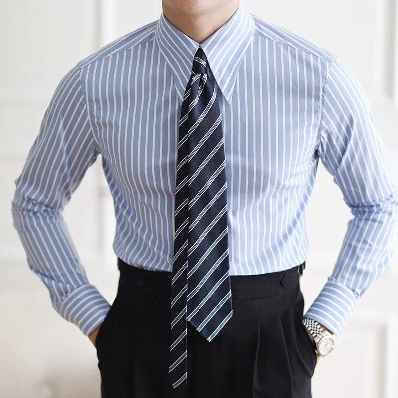 Business slim fit striped italian shirt