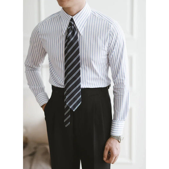 Business slim fit striped italian shirt