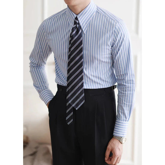 Business slim fit striped italian shirt