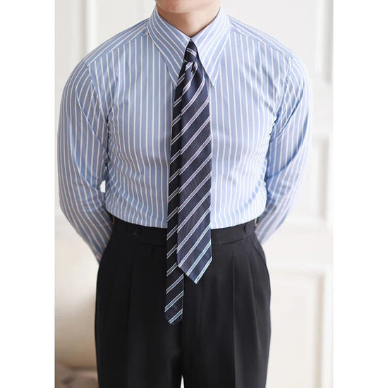 Business slim fit striped italian shirt