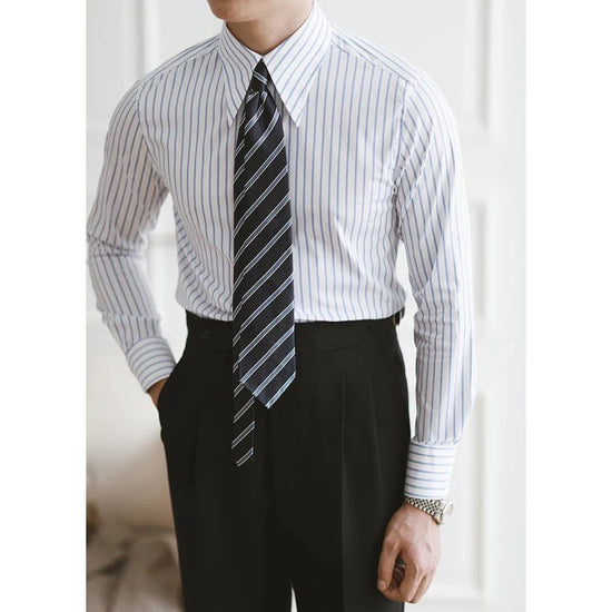 Business slim fit striped italian shirt