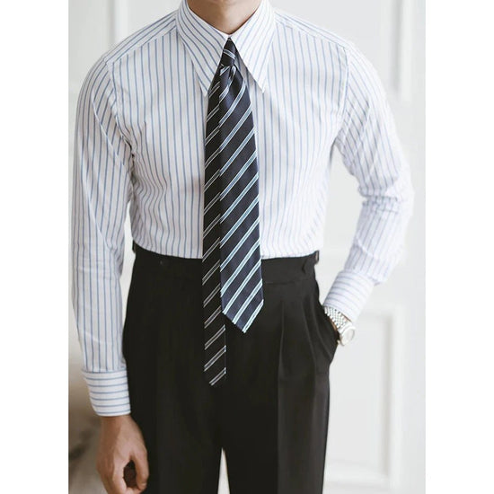 Business slim fit striped italian shirt