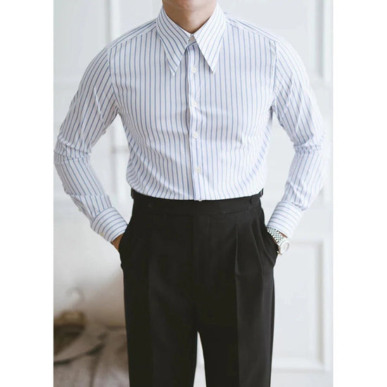 Business slim fit striped italian shirt