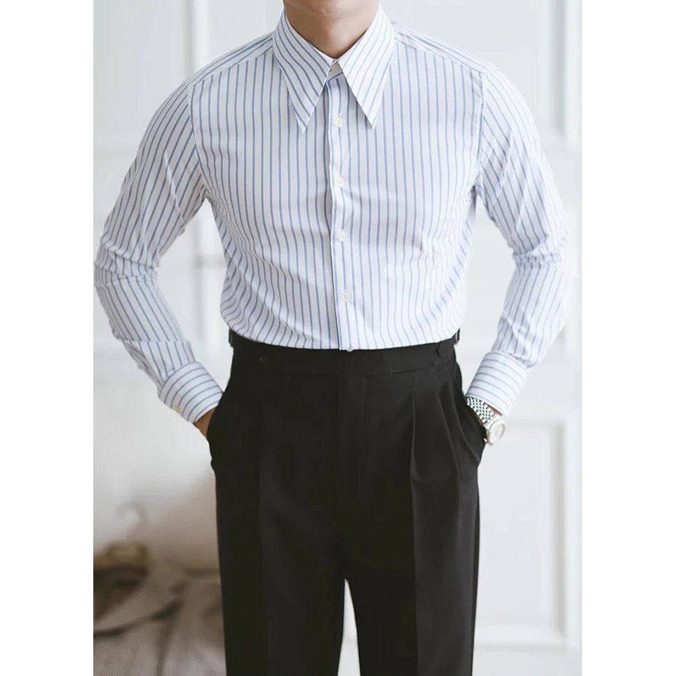 Business slim fit striped italian shirt