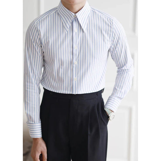 Business slim fit striped italian shirt