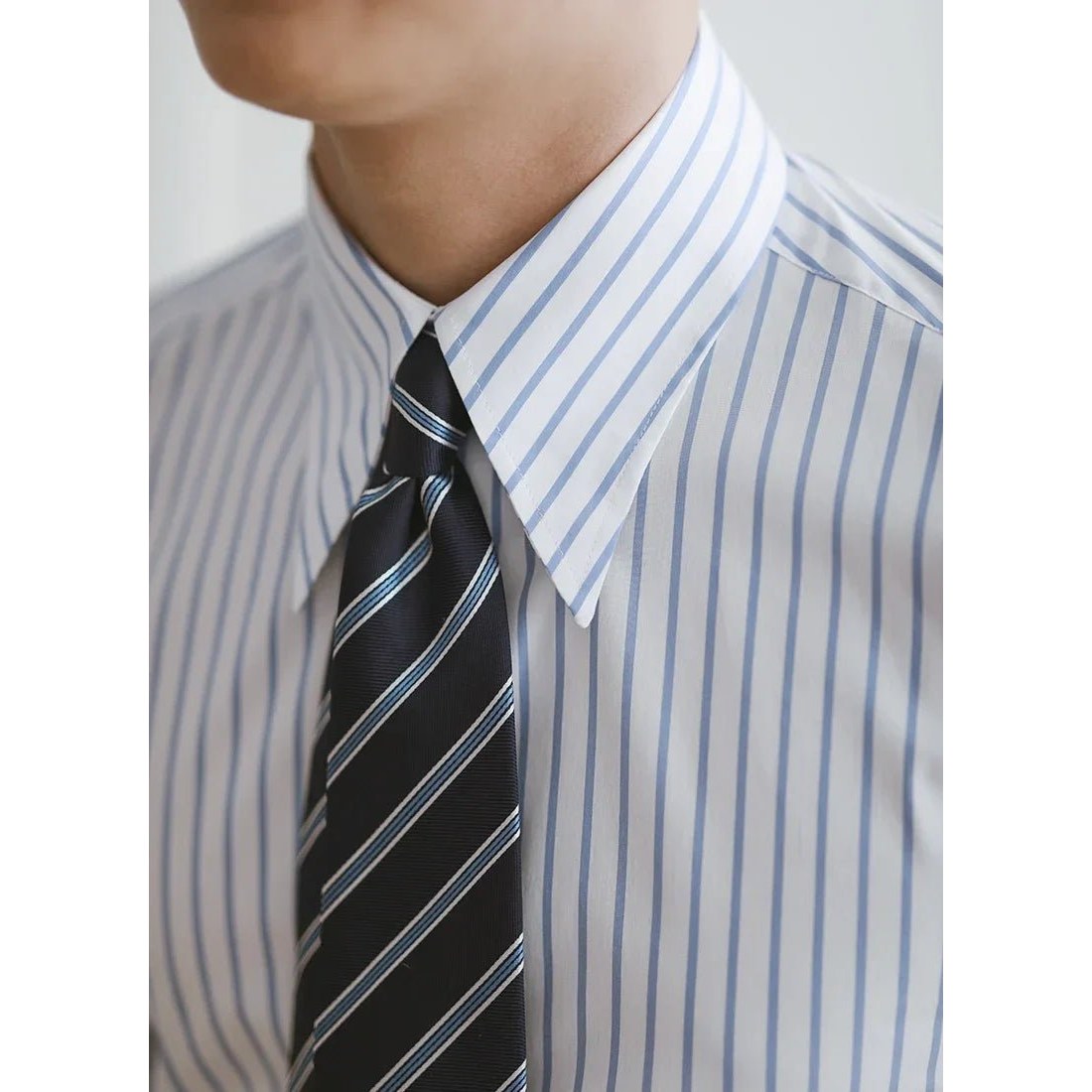 Business slim fit striped italian shirt