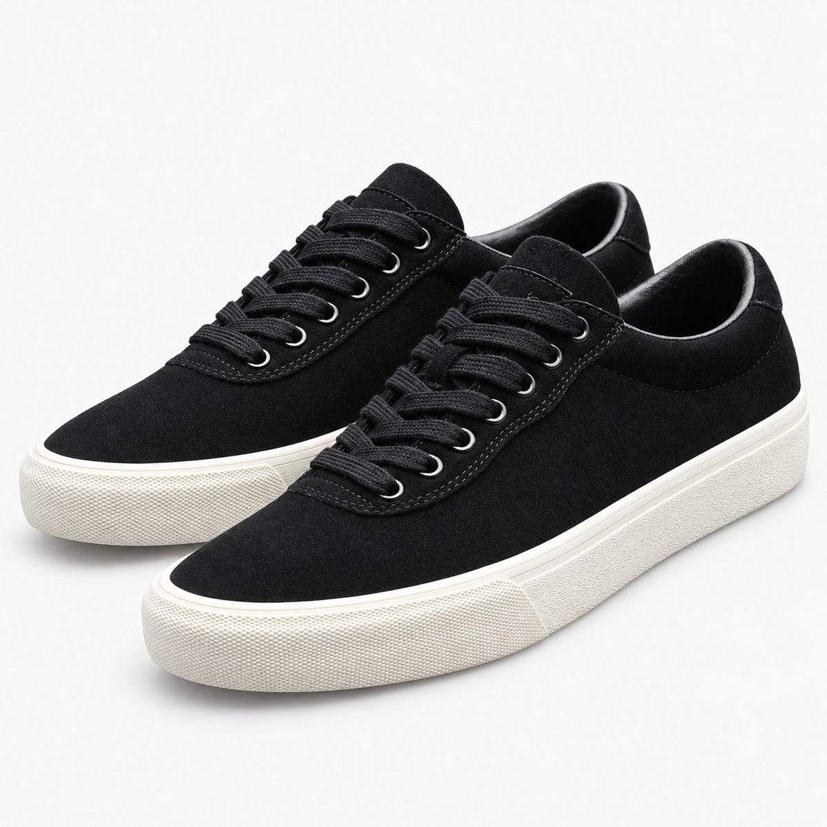 Canvas lace up sneakers with contrast soles