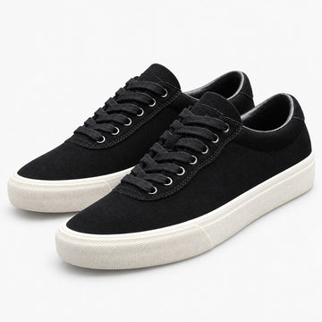 Canvas lace up sneakers with contrast soles