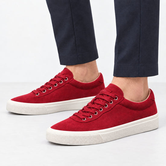 Canvas lace up sneakers with contrast soles