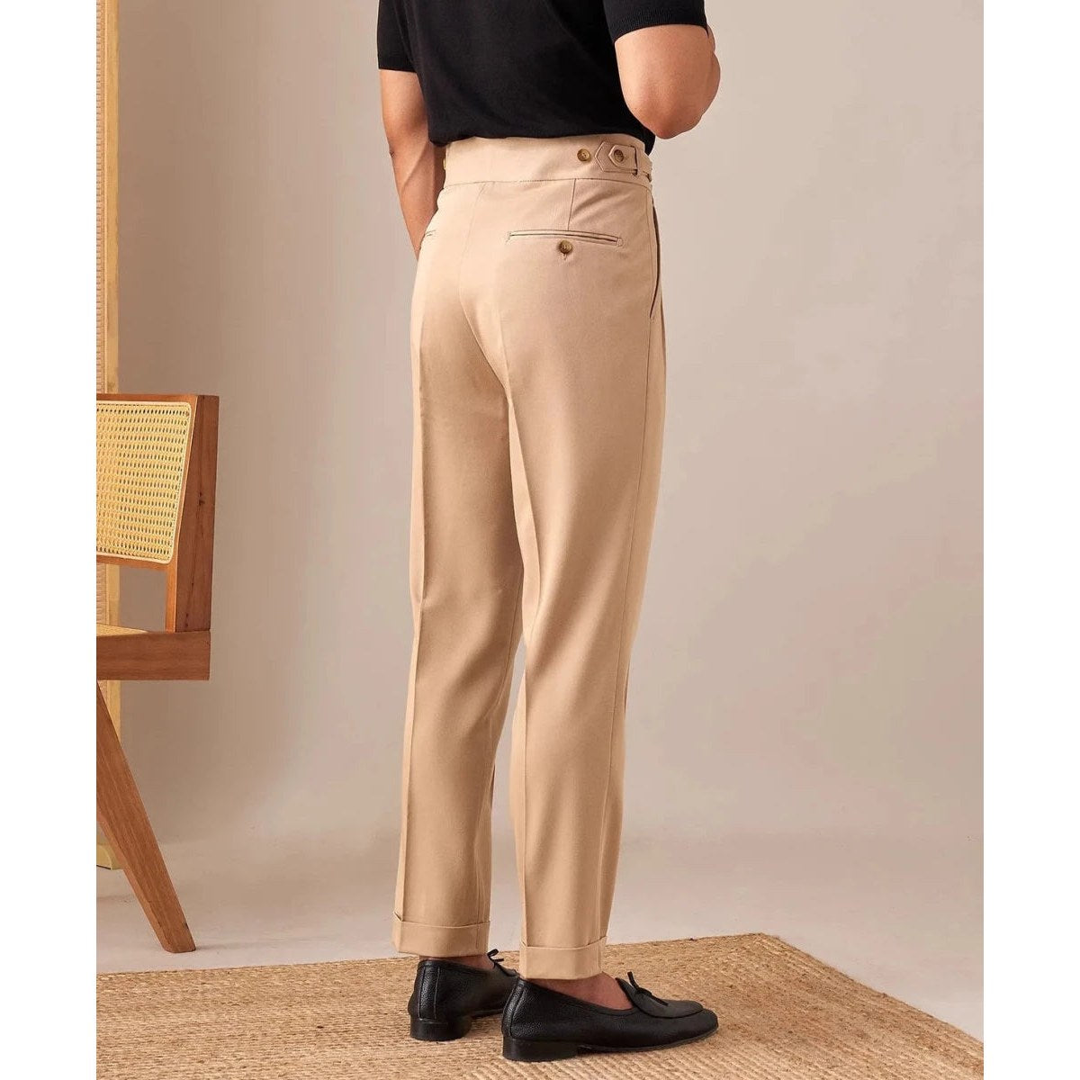 Casual button-down straight fit elegant pants
