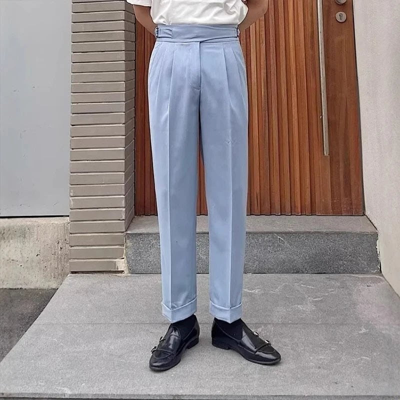 Casual button-down straight fit elegant pants