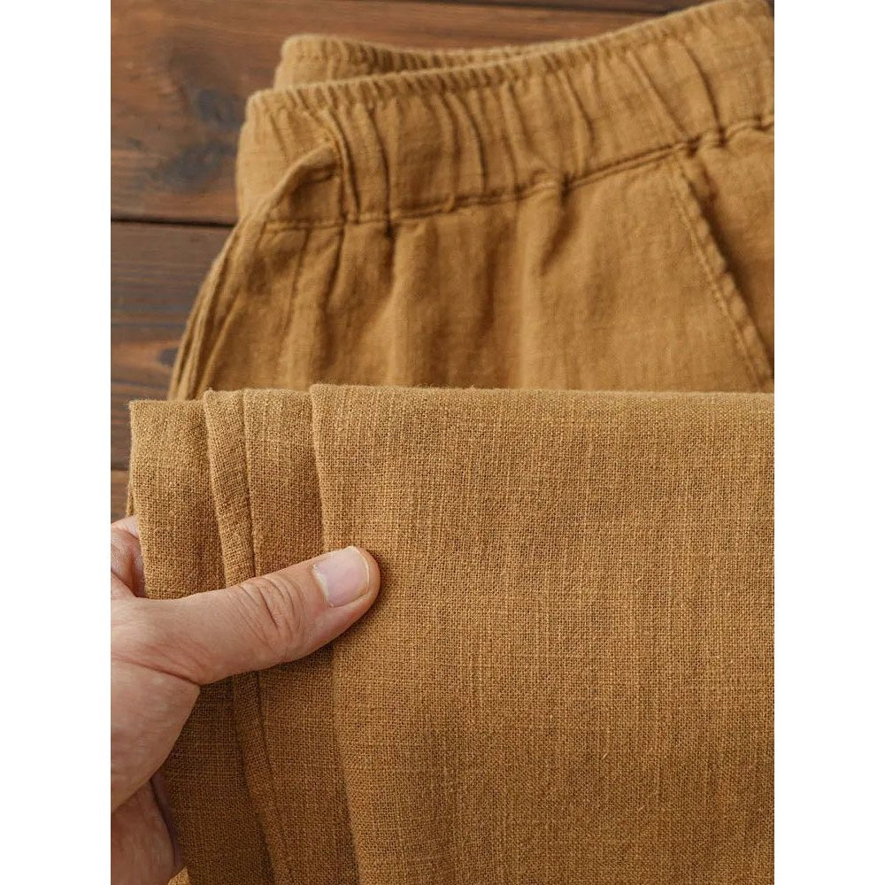 Casual cotton-linen pants