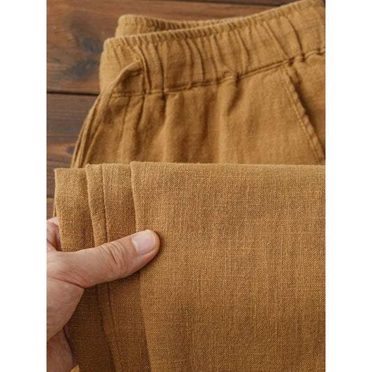Casual cotton-linen pants