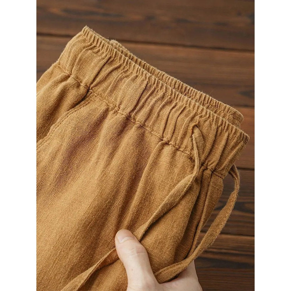Casual cotton-linen pants