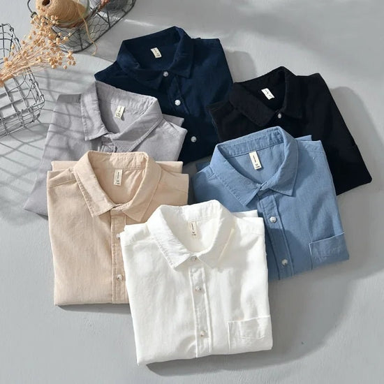 Casual cotton long sleeve shirt with pocket