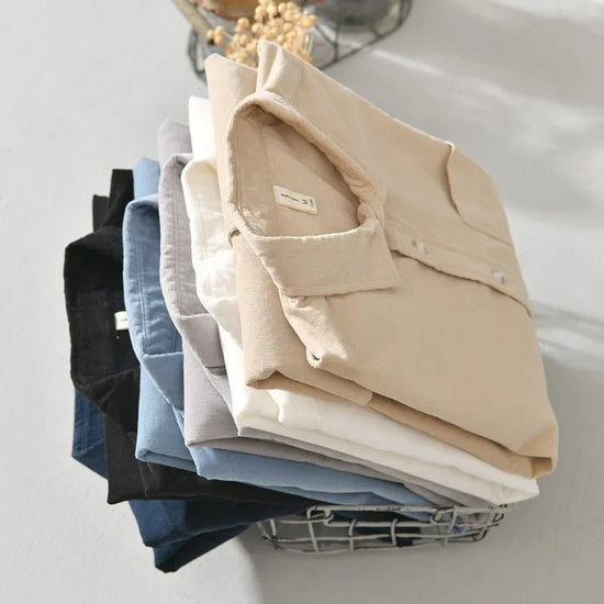 Casual cotton long sleeve shirt with pocket