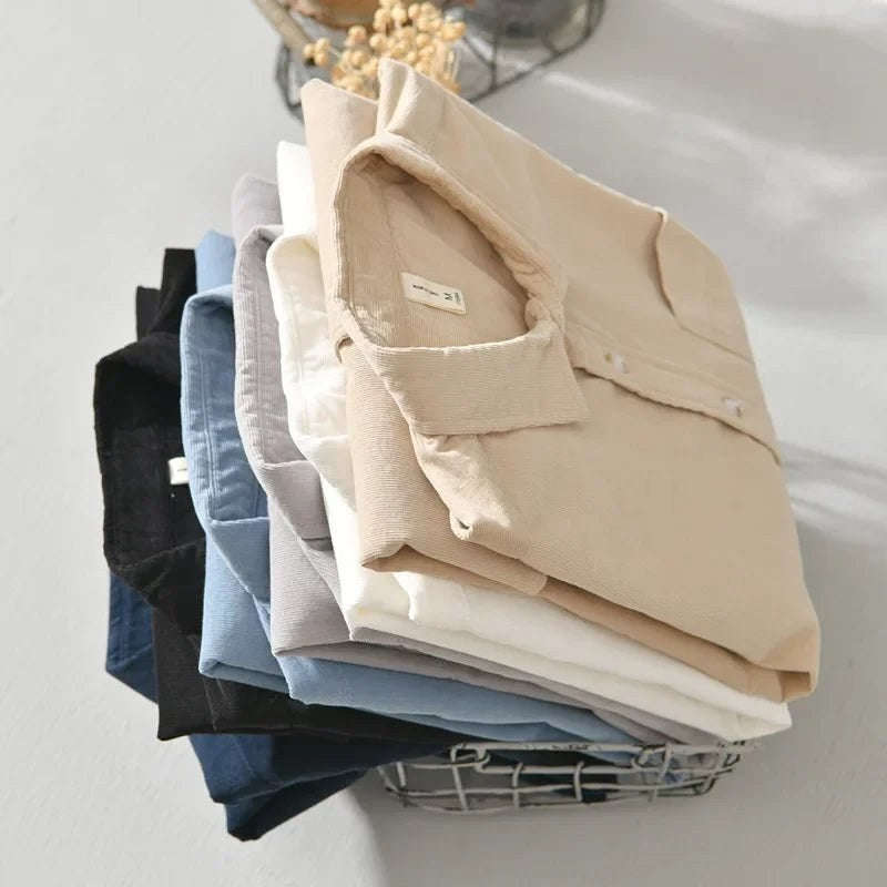 Casual cotton long sleeve shirt with pocket