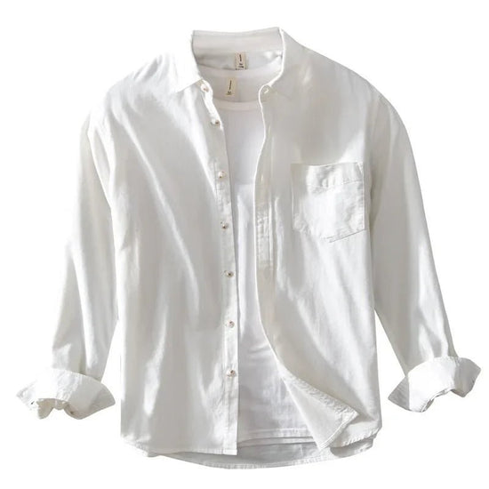 Casual cotton long sleeve shirt with pocket