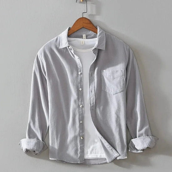 Casual cotton long sleeve shirt with pocket