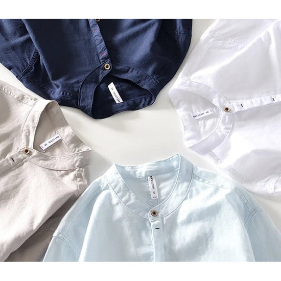 Casual long-sleeve white cotton beach vacation top