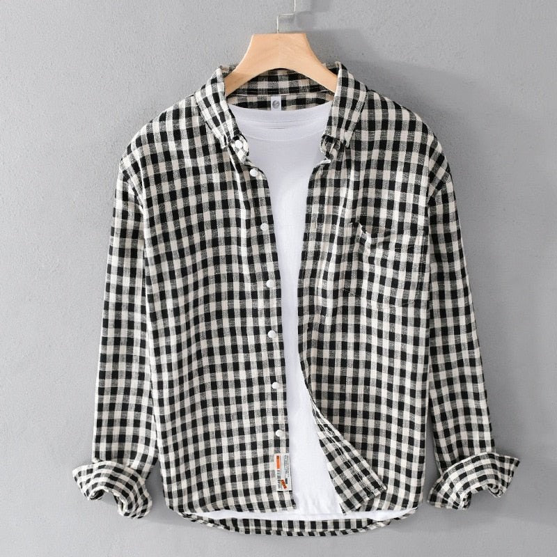 Casual Plaid Shirt 100% Cotton