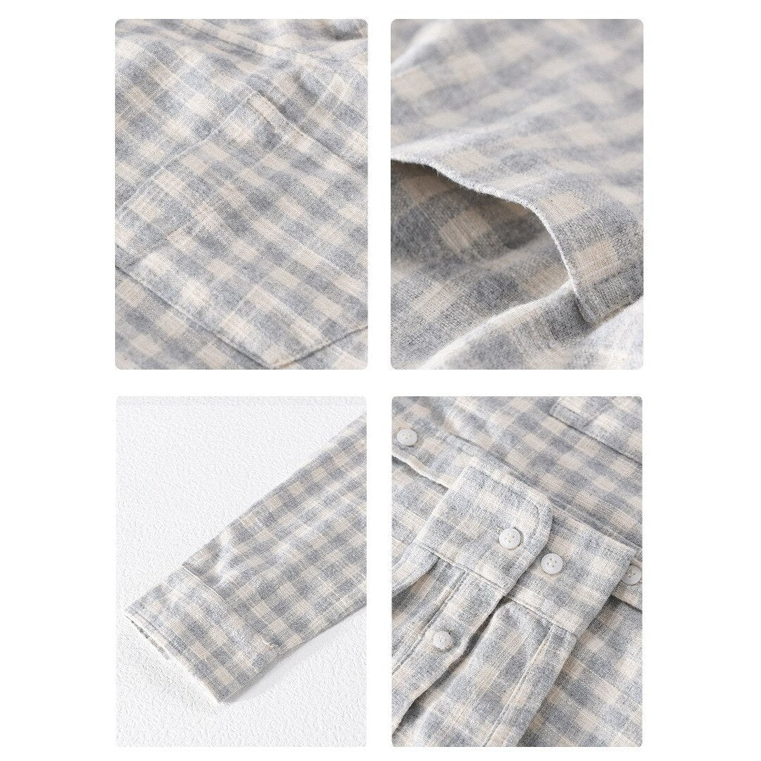 Casual Plaid Shirt 100% Cotton