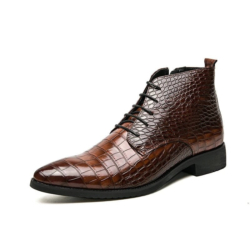 Casual pointed leather chelsea boots