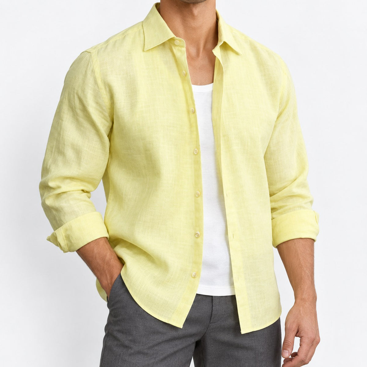 Classic linen long sleeve shirt